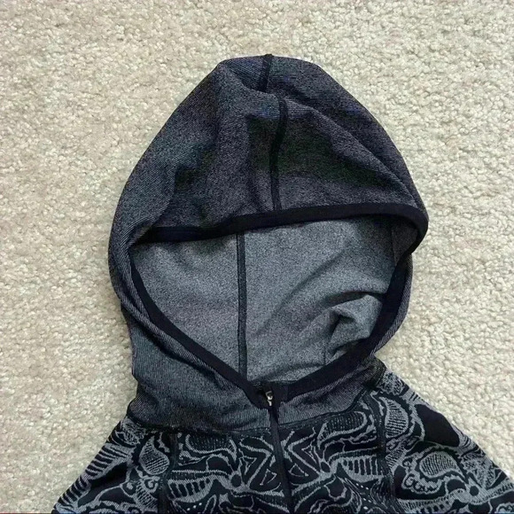 Athleta Twist Half Zip Hoodie Black/Gray Running Jacket Style# 930289 Size Small - Picture 9 of 15